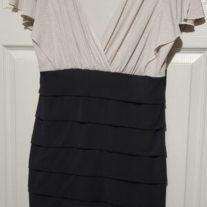 Elegant Black and Cream Dress